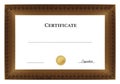 Certificate bordered with an elegant brown, Royalty Free Stock Photo