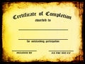 Certificate of Completion Royalty Free Stock Photo