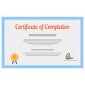 Certificate of completion diploma template vector icon Royalty Free Stock Photo