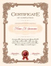 Certificate of Completion Portrait with Floral Ornament Vintage Frame