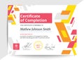 Certificate of completion template in modern design. Business di Royalty Free Stock Photo