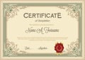 Certificate of Completion Vintage Floral Frame.