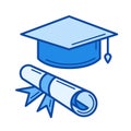 Certificate degree line icon.