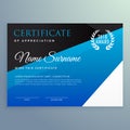 Certificate design template with clean blue geometric pattern Royalty Free Stock Photo