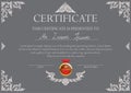 Certificate design template with Thai art frame Royalty Free Stock Photo