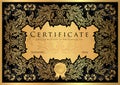 Certificate, Diploma of completion black design template Royalty Free Stock Photo