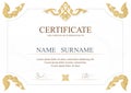 Certificate, Diploma of completion (design template, background) Gold Certificate of Achievement, Certificate