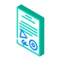certificate document isometric icon vector illustration Royalty Free Stock Photo