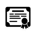 Certificate Document Solid Icon Minimal Royalty Free Stock Photo