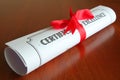 Certificate of excellence Royalty Free Stock Photo