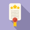 Certificate featured product icon flat vector. Event help Royalty Free Stock Photo