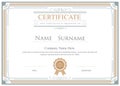 Certificate flourishes elegant vector template Royalty Free Stock Photo