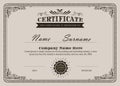 Certificate flourishes elegant vintage vector Royalty Free Stock Photo