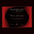 Certificate with futuristic high-tech swoosh wave design