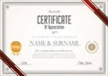 Certificate gift coupon template retro vintage design Royalty Free Stock Photo