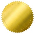 Certificate gold foil seal or medal isolated with clipping path included