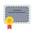 Certificate graduation diploma flat style icon