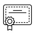Certificate graduation diploma line style icon