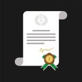 Certificate of honor with gold medal web banner isolated