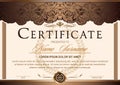 Certificate horizontal in the style of vintage, rococo, baroque in the form of a scene with scenes and columns