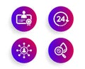Certificate, 24 hours and Networking icons set. Water analysis sign. Vector