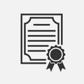 Certificate icon. Degree Icon. Vector illustration.