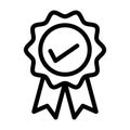 Certificate icon (3) linear logo mark in black and white Royalty Free Stock Photo