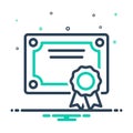 Mix icon for Certificate, qualification and document Royalty Free Stock Photo