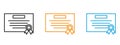 Certificate icon Thin line illustration set Royalty Free Stock Photo