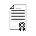 Certificate icon. Vector