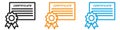 Certificate icon vector logo set collection for web app ui Royalty Free Stock Photo