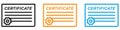 certificate icon vector logo set collection for web app ui Royalty Free Stock Photo