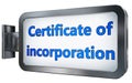 Certificate of incorporation on billboard Royalty Free Stock Photo