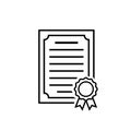 Certificate line icon. Achievement symbol on white