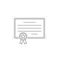 Certificate line icon in flat style. Vector Royalty Free Stock Photo