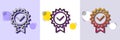 Certificate line icon. Verified award sign. Halftone dotted pattern. Vector Royalty Free Stock Photo