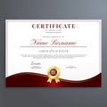 Luxury certificate of appreciation template with red and gold color, multipurpose certificate border with badge Royalty Free Stock Photo