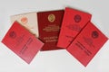 Certificate for a medal and order books of Soviet Union