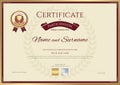 Certificate of participation in sport theme with gold trophy seal Royalty Free Stock Photo