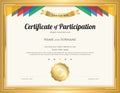 Certificate of participation template with gold border