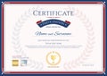 Certificate of participation template in sport theme with gold t Royalty Free Stock Photo