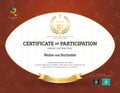 Certificate of participation template in sport theme with rugby Royalty Free Stock Photo