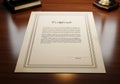 A certificate placed on a polished Royalty Free Stock Photo