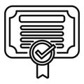 Certificate product control icon outline vector. Compliance rule Royalty Free Stock Photo