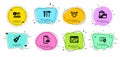 Certificate, Smartphone cloud and Spanner tool icons set. Swipe up, Web report and Guitar signs. Vector