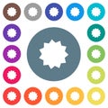Certificate sticker flat white icons on round color backgrounds