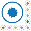 Certificate sticker icons with shadows and outlines