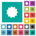 Certificate sticker square flat multi colored icons