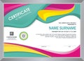 Certificate with stylish colorful wave design