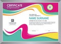 Certificate with stylish colorful wave design